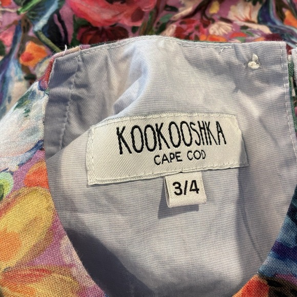 Kookooshka Cape Cod Toddler Girls Dress 3/4 Bubble Hem Floral Butterflies EUC - Picture 8 of 8